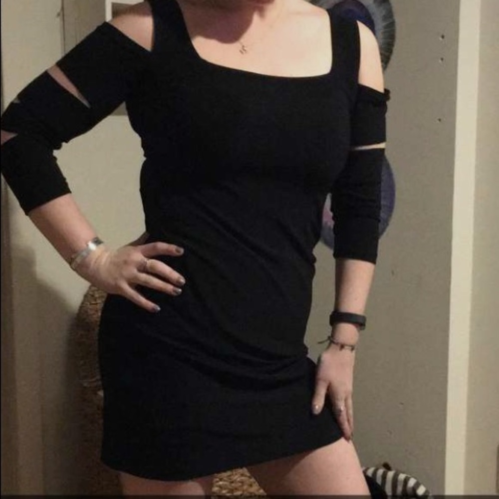 Black mini dress
